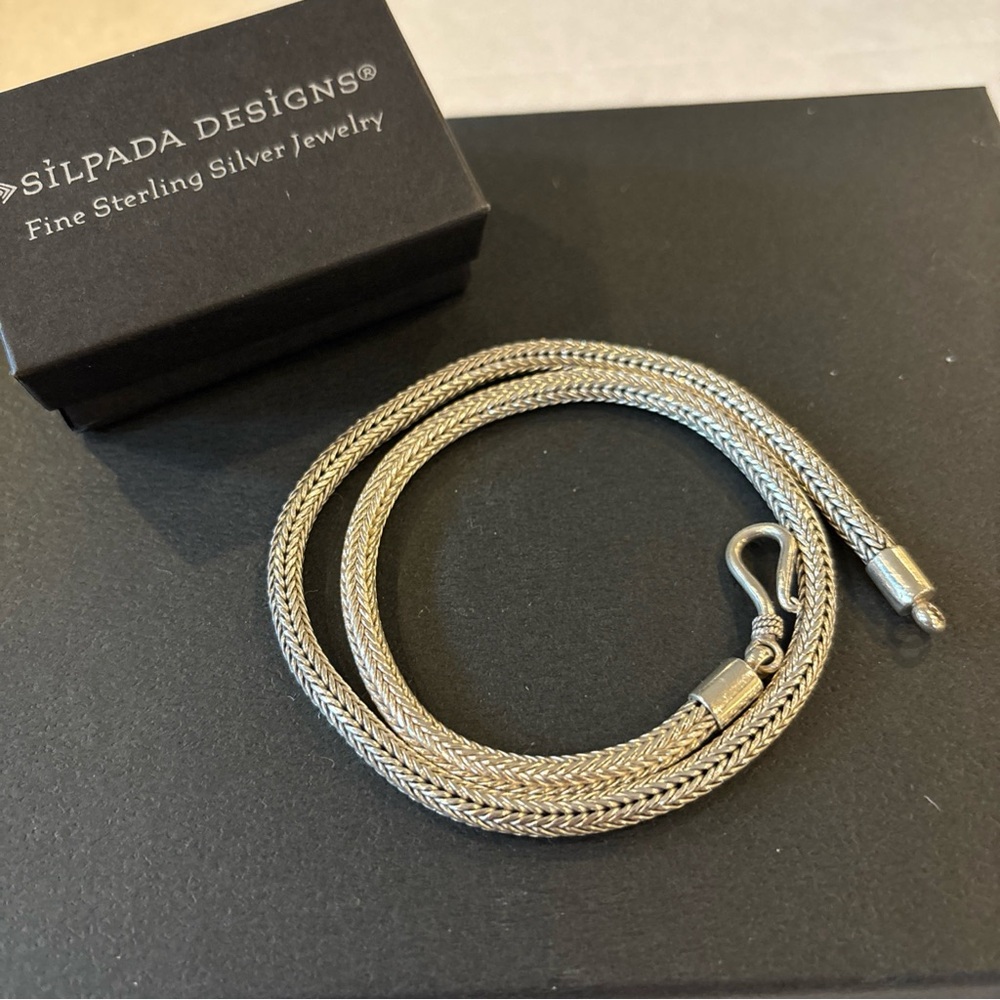 SILPADA 925 STERLING SILVER OMEGA WOVEN Necklace Hook
Clasp N0603 RARE 16"long